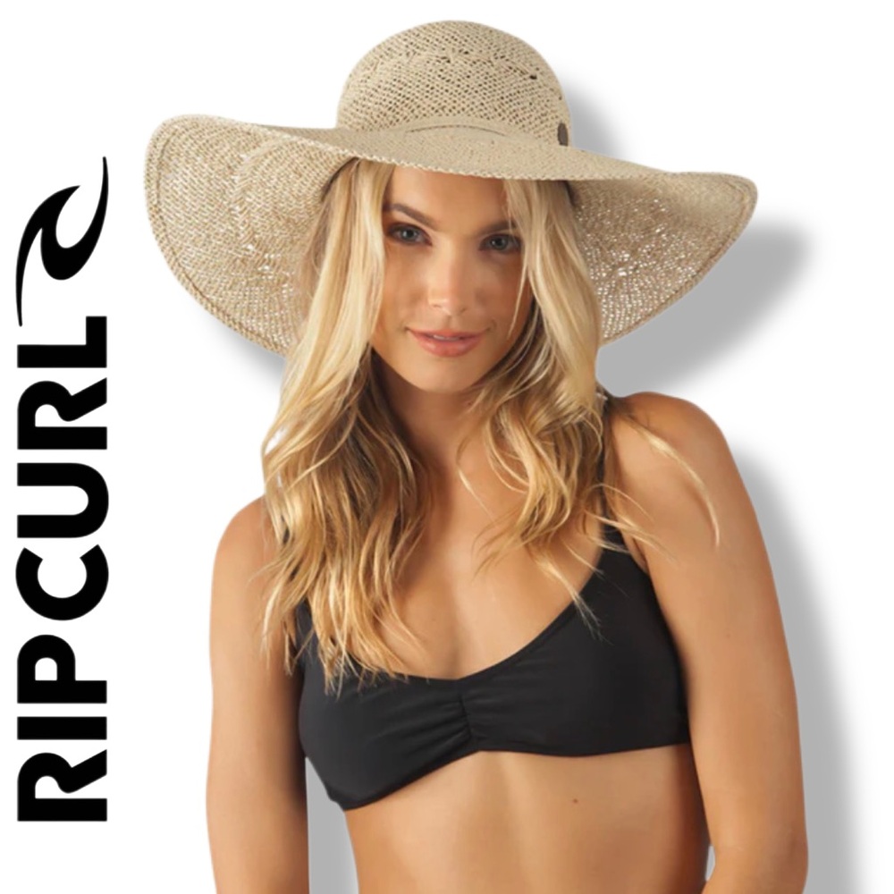 Rip Curl Ishka Boho Sun Hat Natural Wide Brim EUC